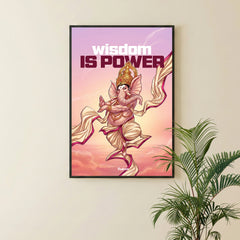 Wisdom Is Power - Ganesha Wall Poster