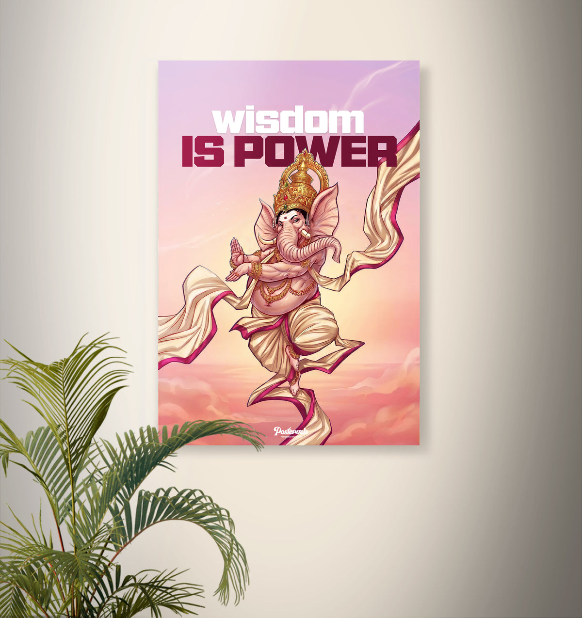 Wisdom Is Power - Ganesha Wall Poster