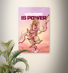 Wisdom Is Power - Ganesha Wall Poster